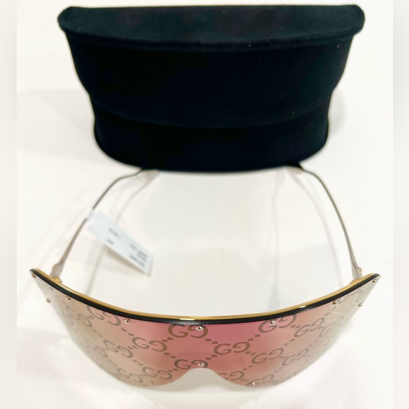 GUCCI Parade Runway Mask-Frame Metal Sunglasses main image 14